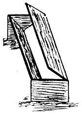 Image F: To keep your chickens out of the feed, build this simple trough